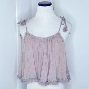 Free People Bohemian Boho Gypsy Braided Ties w/ Bells Crop Top